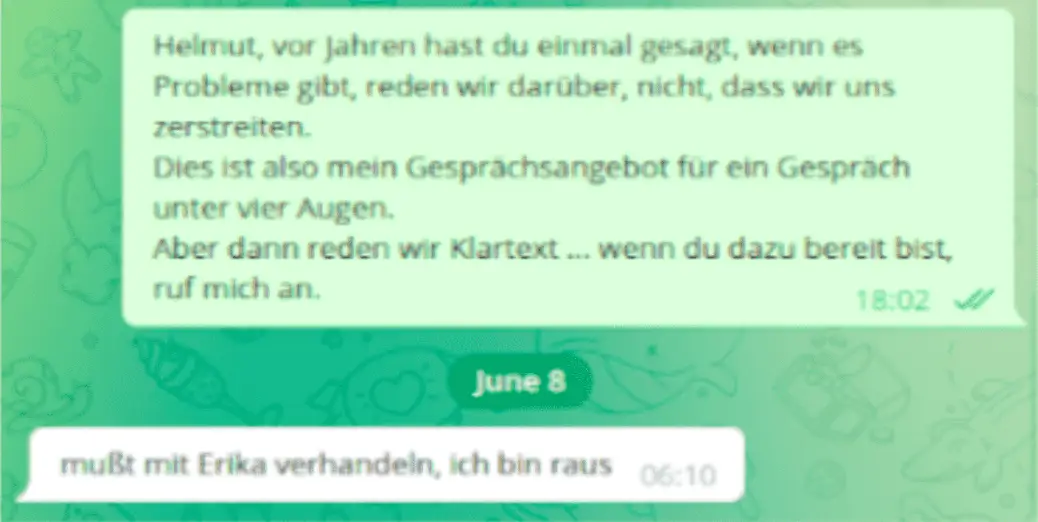 eines von vielen Gesprächsangeboten von mir an Helmut Pilhar